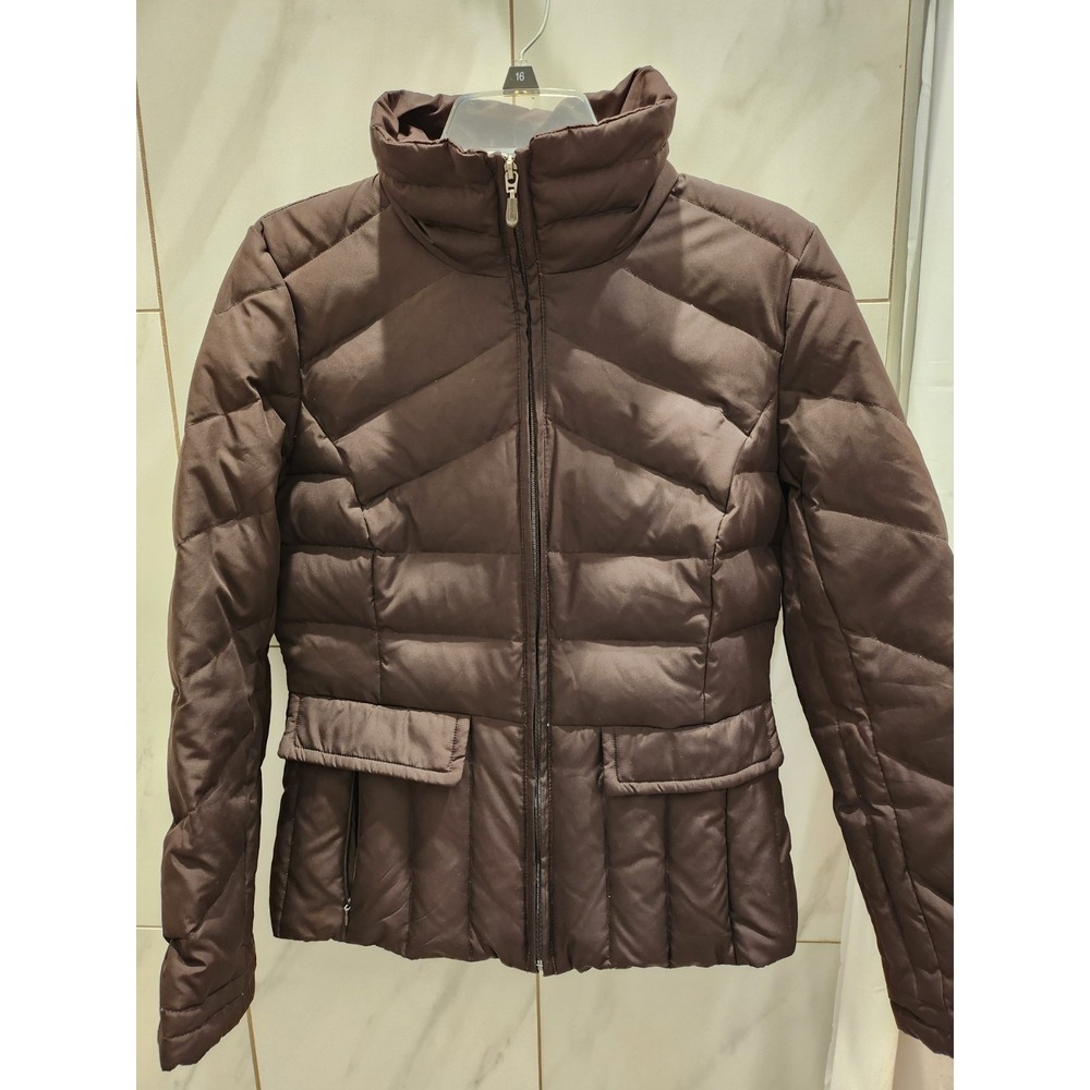 KENNETH COLE, Womens Med, Brown,Puffer Coat, Reaction #8583,Full-Zip Down, Nice!